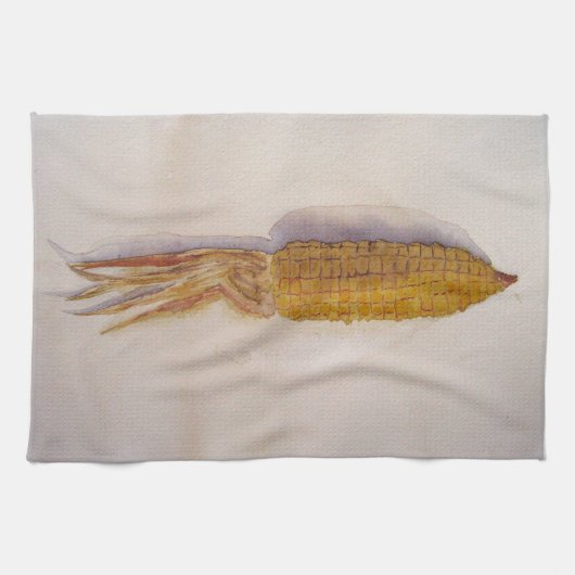 Küchenhandtuch mit Mais im Aquarell Handtuch (Horizontal)