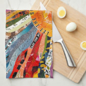 Küchenhandtuch mit Mixed-Media-Sonne Geschirrtuch (Viertel Falte)