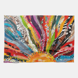 Küchenhandtuch mit Mixed-Media-Sonne Geschirrtuch