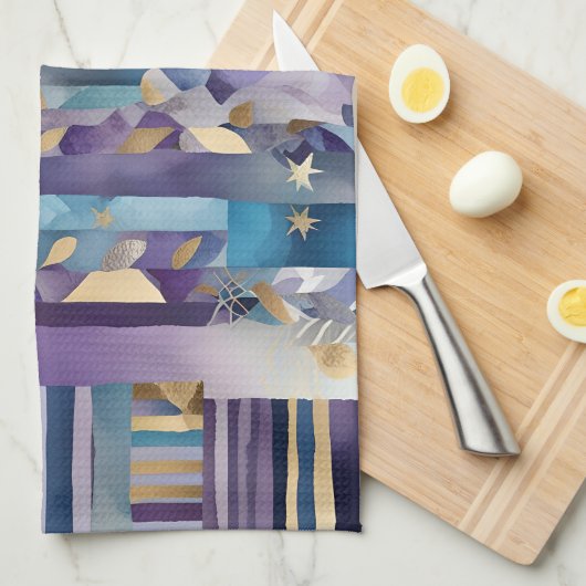 Küchenhandtuch mit Patchwork Geschirrtuch (Viertel Falte)