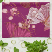 Küchenhandtuch mit rosa Schmetterling Geschirrtuch (Gefaltet)