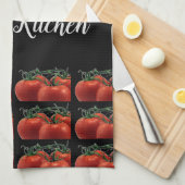 Küchenhandtuch mit Tomatenmuster und Monogramm Geschirrtuch (Viertel Falte)