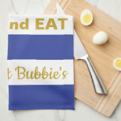 Küchenhandtuch Pessach/Blau, "EAT AT.." Geschirrtuch (Viertel Falte)