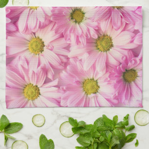 Küchenhandtuch - rosa Gerbera-Margaretenblumen Geschirrtuch