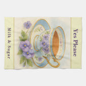Küchenhandtuch | Vintage-Teetasse und Stiefmütterc Geschirrtuch (Horizontal)