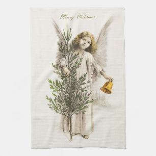 KÜCHENHANDTUCH: VINTAGE-WEIHNACHTSENGEL GESCHIRRTUCH