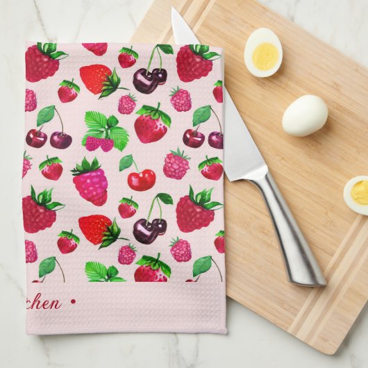 Küchenhandtücher mit hellen, saftigen Beerendesign Geschirrtuch (Viertel Falte)