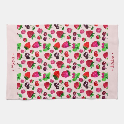Küchenhandtücher mit hellen, saftigen Beerendesign Geschirrtuch (Horizontal)