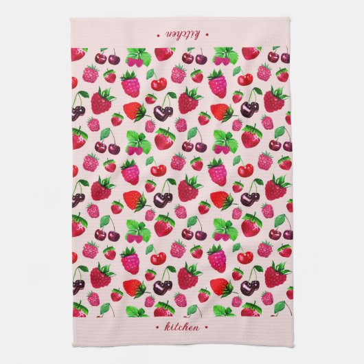 Küchenhandtücher mit hellen, saftigen Beerendesign Geschirrtuch (Vertikal)