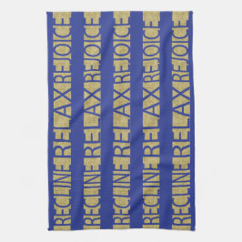 Küchenhandtuchpessach RRR/Blue,Gold Geschirrtuch