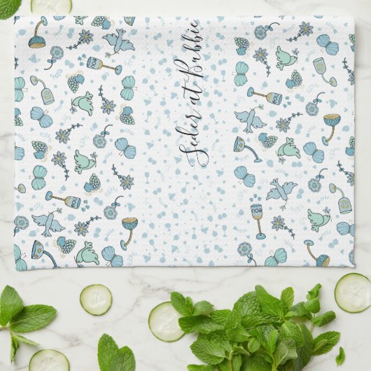 Küchenhandtuchpessach Whimsical Seektisch Geschirrtuch (Gefaltet)