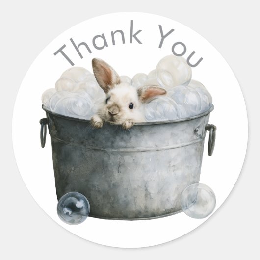 Küchenhase Unfug 🐇 | Danke Runder Aufkleber (Vorderseite)