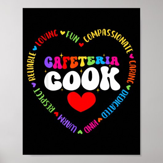 Küchenhelfer Cafeteria Küchenhilfe Schul SQ Poster (Vorne)