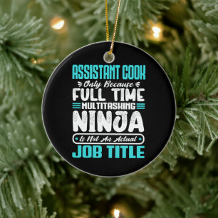 Küchenhilfe Multitasker Job Titel Sous-Chef Keramik Ornament