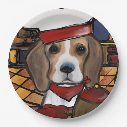 KÜCHENHUND BEAGLE PAPPTELLER (Vorderseite)