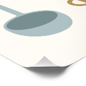 Küchenillustration + Typedesign Farbe Poster (Ecke)