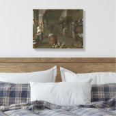 Kücheninnenraum mit zwei Zimmermädchen, die Essen Leinwanddruck (Insitu (Schlafzimmer))