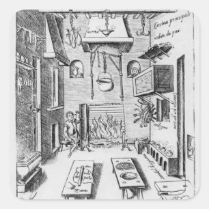 Kücheninnenraum Quadratischer Aufkleber