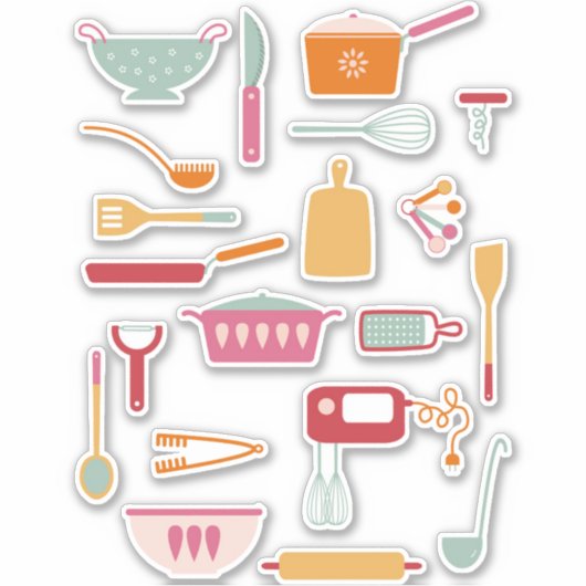 Küchenkochausrüstung (Backofen) Aufkleber (Vorderseite)