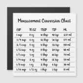 Küchenkochen Backen Umrechnung Maßnahme Magnet (Vorne/Hinten)