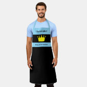 Küchenkönig Name Krone blau Schürze (Getragen)