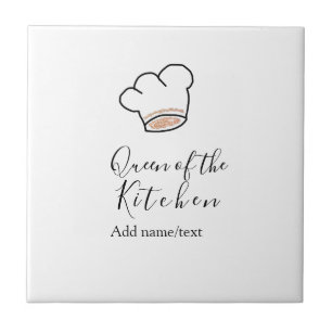 Küchenkönigin Chef Koch Name Krone hinzufügen  Fliese