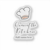 Küchenkönigin Chef kochen Name Krone Aufkleber (Vorderseite)
