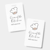 Küchenkönigin Chef kochen Name Krone  Ausweis (Vorder- & Rückseite)