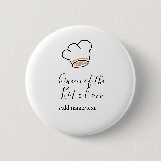 Küchenkönigin Chef kochen Name Krone Button (Vorderseite)