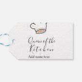 Küchenkönigin Chef kochen Name Krone  Geschenkanhänger (Rückseite Horizontal)