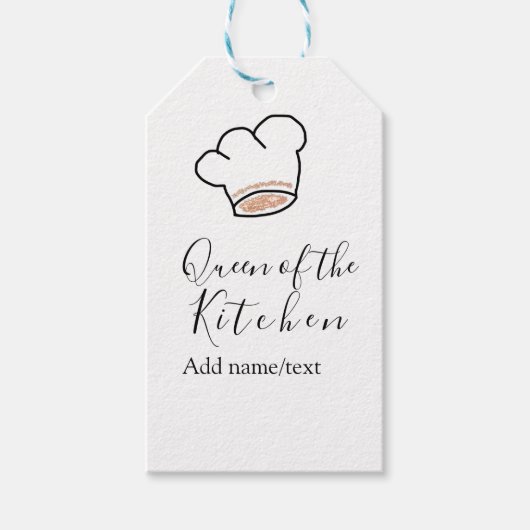 Küchenkönigin Chef kochen Name Krone  Geschenkanhänger (Vorderseite)