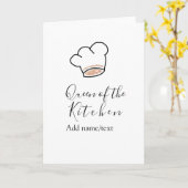 Küchenkönigin Chef kochen Name Krone Karte (Gelbe Blume)