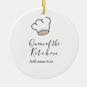 Küchenkönigin Chef kochen Name Krone Keramik Ornament