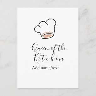 Küchenkönigin Chef kochen Name Krone Postkarte