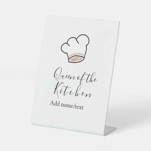 Küchenkönigin Chef kochen Name Krone  Sockelschild (Vorderseite)