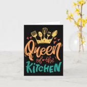 Küchenkönigin Mama Mutter Köchin Muttertag Karte (Gelbe Blume)