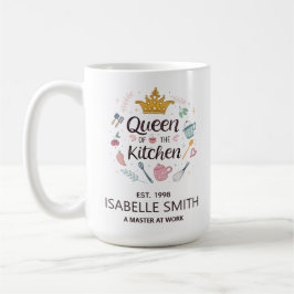 Küchenkönigin mit individuellem Namensdesign Kaffeetasse
