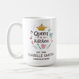 Küchenkönigin mit individuellem Namensdesign Kaffeetasse