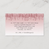 Kuchenkost Konditorei Koch Rose Gold Glitzer Visitenkarte (Rückseite)