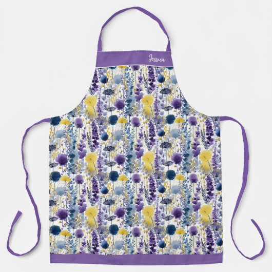 Küchenkräuter und Lavendel-Muster Schürze (Vorderseite)