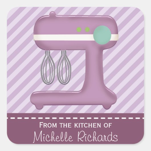 Küchenkuchen Mixer hausgemachte Backen individuell Quadratischer Aufkleber (Vorderseite)