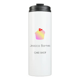 Kuchenkuchen Silhouette weiß Thermosbecher