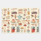 Küchenkuchen und Werkzeuge Retro Geschenkpapier Set (Vorderseite 2)