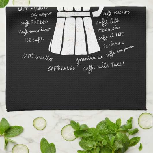 Küchenkunst Italienische Espresso-Kaffeekanne Geschirrtuch (Gefaltet)