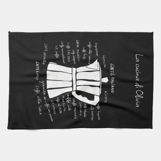 Küchenkunst Italienische Espresso-Kaffeekanne Geschirrtuch (Horizontal)