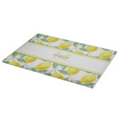 Küchenlemonen und Blätter | Custom Monogram Schneidebrett (Ecke)