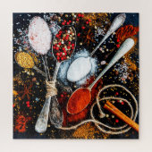 Küchenlöffel verschiedener aromatischer Gewürze Puzzle (Vertikal)
