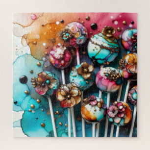 Kuchenlutscher Alkohol-Tinte Puzzle