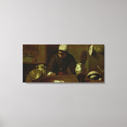 Küchenmädchen mit dem Abendessen bei Emmaus, c.161 Leinwanddruck (Vorderseite)