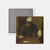 Küchenmädchen mit dem Abendessen bei Emmaus, c.161 Magnet (Vorderseite/Rückseite)